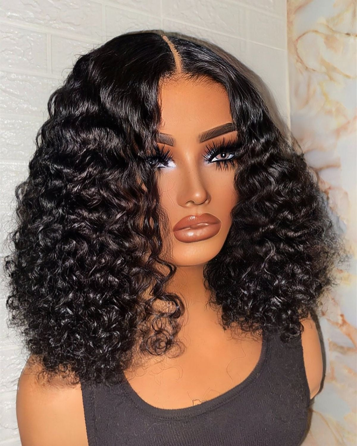 100% human hair water wave 12”