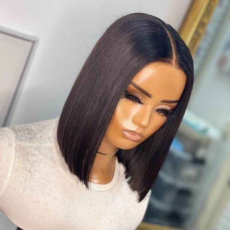 12” brazilian frontal bob double drawn