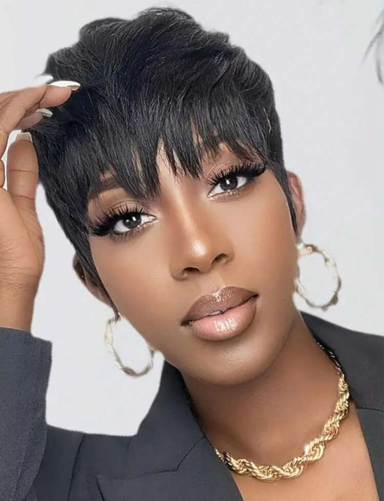 100% human hair pixie wig