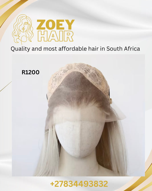 White Human hair 13x5 20" straight